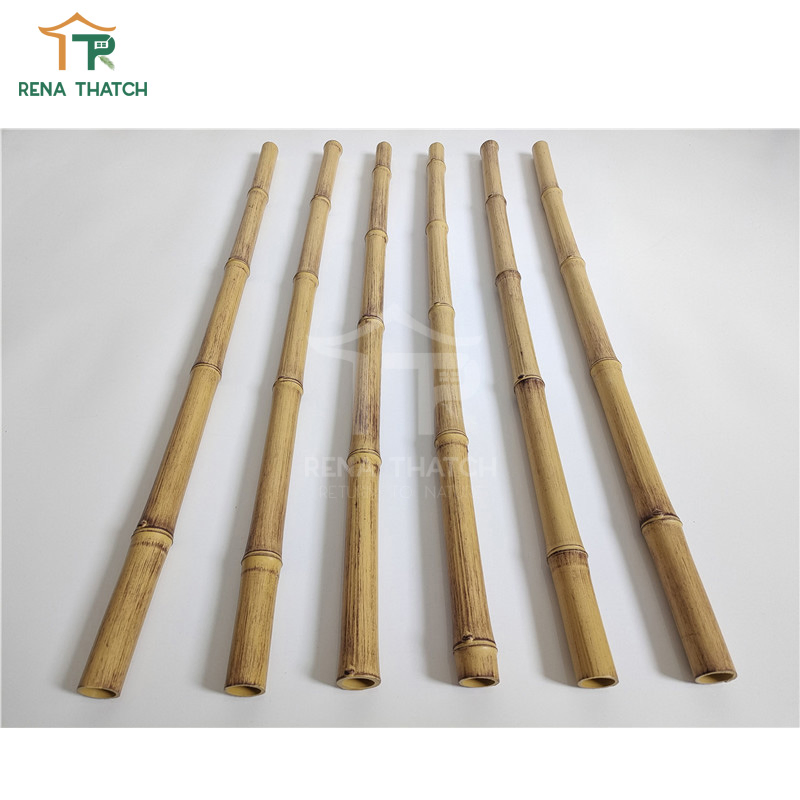 Durable UV Resistant Artificial Half Bamboo Pole Synthetic Plastic Bamboo Sticks for Garden Wall
