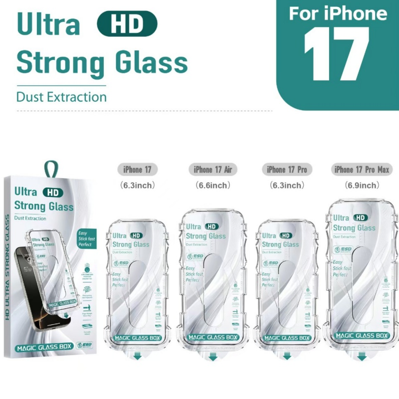 Защитное стекло для Phone 17 PRO Max с рамкой для установки