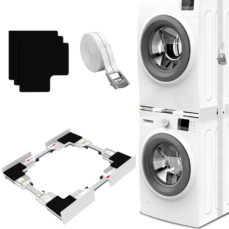 Robust Washing Machine Stacking Kit with Reinforced Steel Frame Support