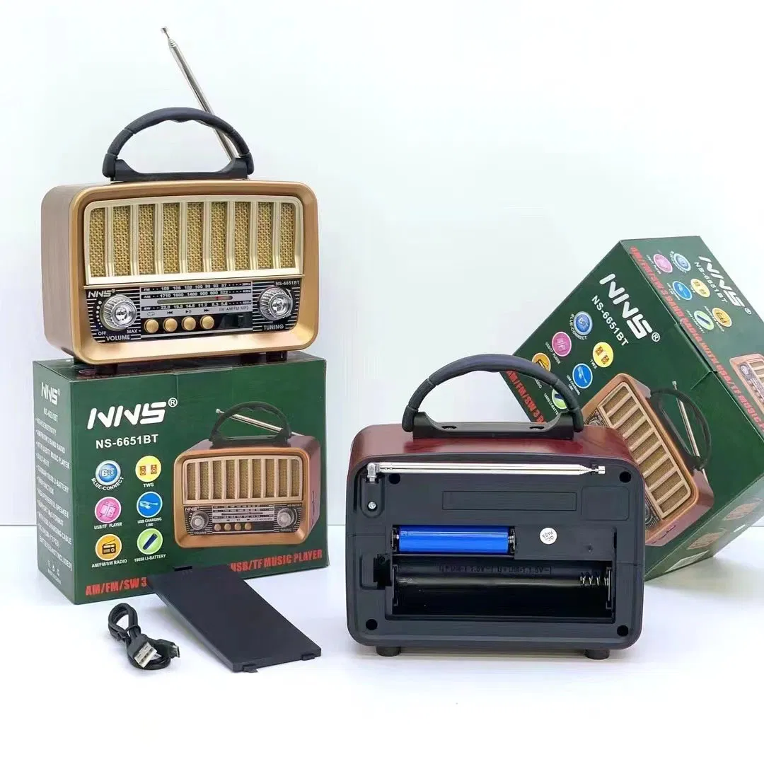 Ретро радио NS-6651BT деревянное с Bluetooth