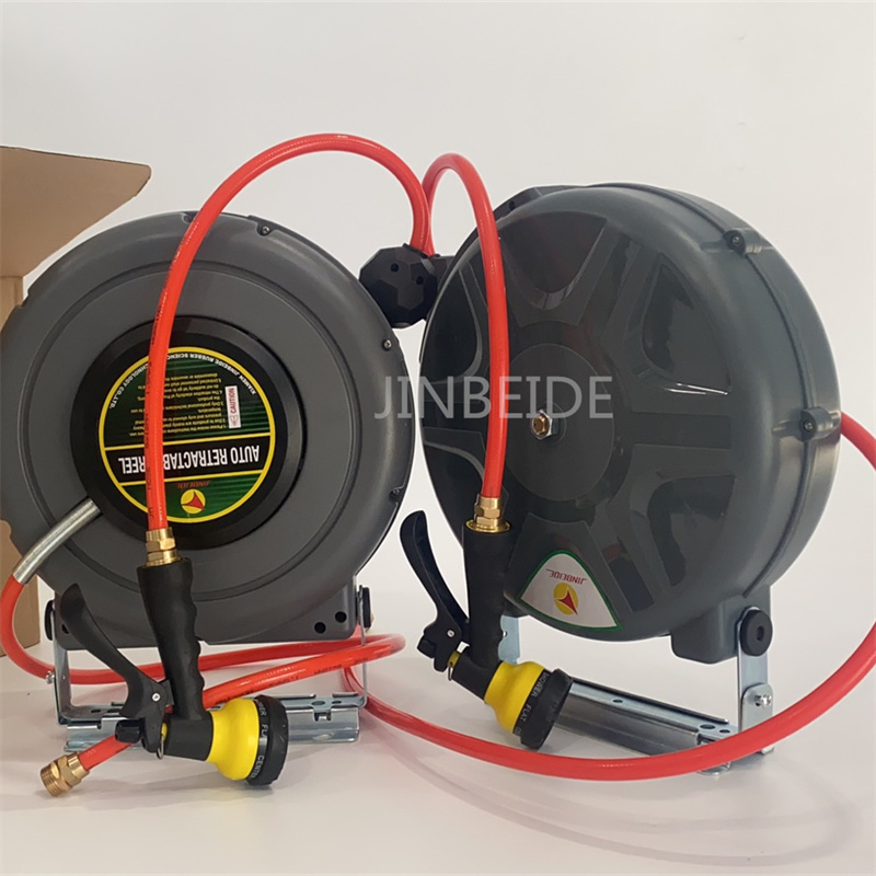 Auto Wall Mounted Automatic Retractable Water Hose Reel ABS Cable Reel 180 Degree Rotation Automatic Water Hose Reel