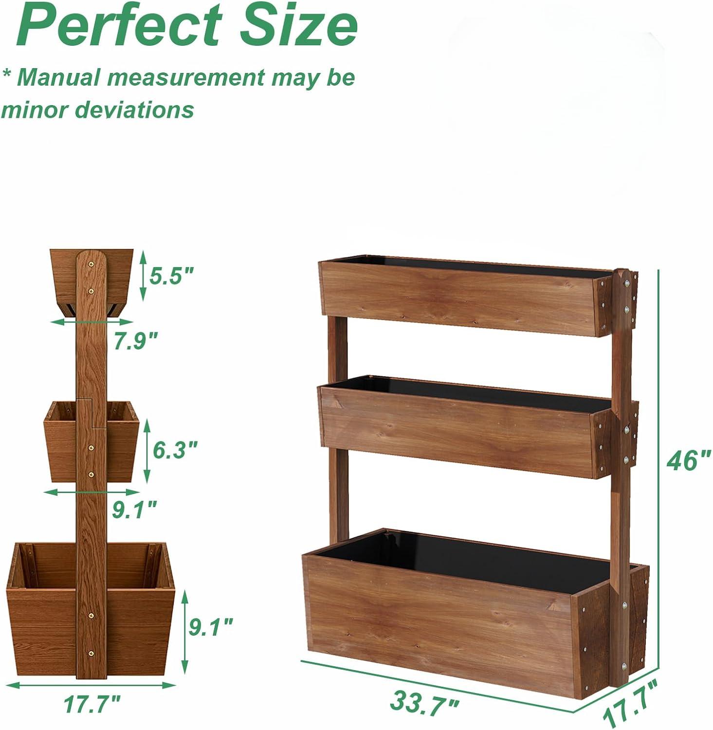 Горшки садовые деревянные 3 уровня грядки приподнятые