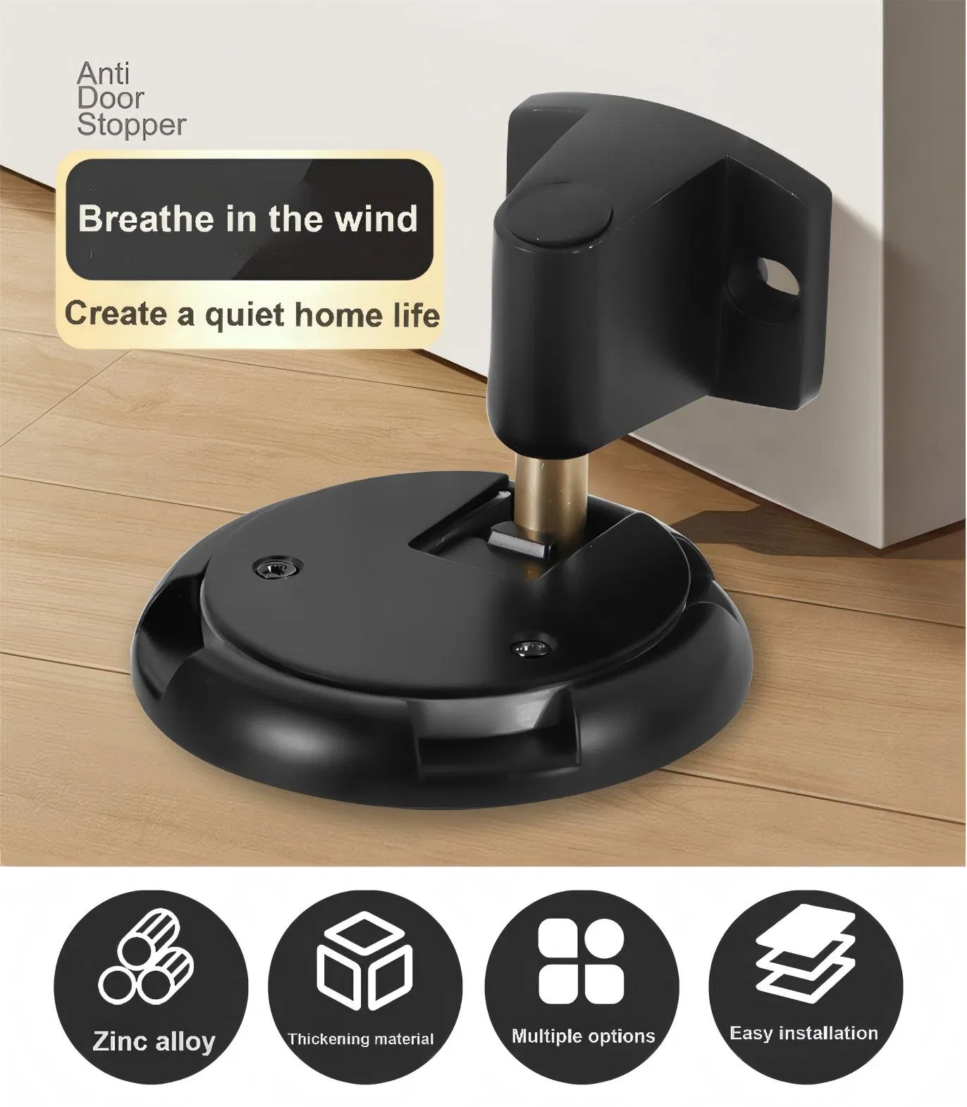 Premium Solid Brass Door Stop for Home and Office Use