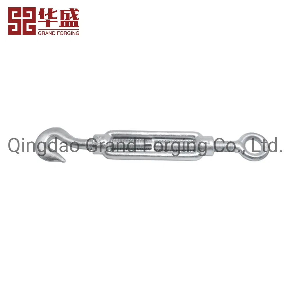 China Factory DIN1480 Heavy Duty Galvanized Turnbuckle with Hook to Hook