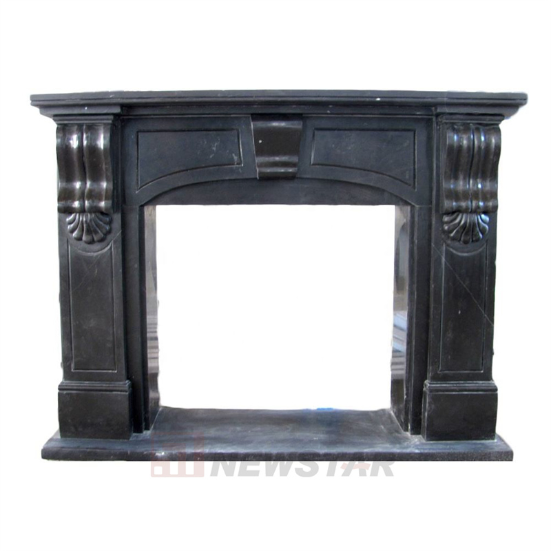 Newstar Custom China Hanging Fireplace Black Marble Fireplace Mantel