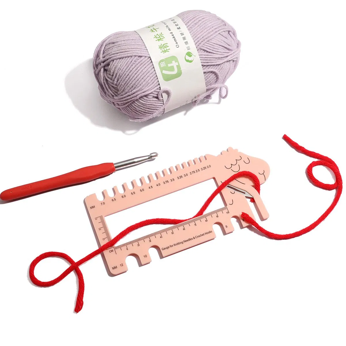 Sheep Crochet Hook Gauge Plastic Knitting Needle Gauge Measuring Tool