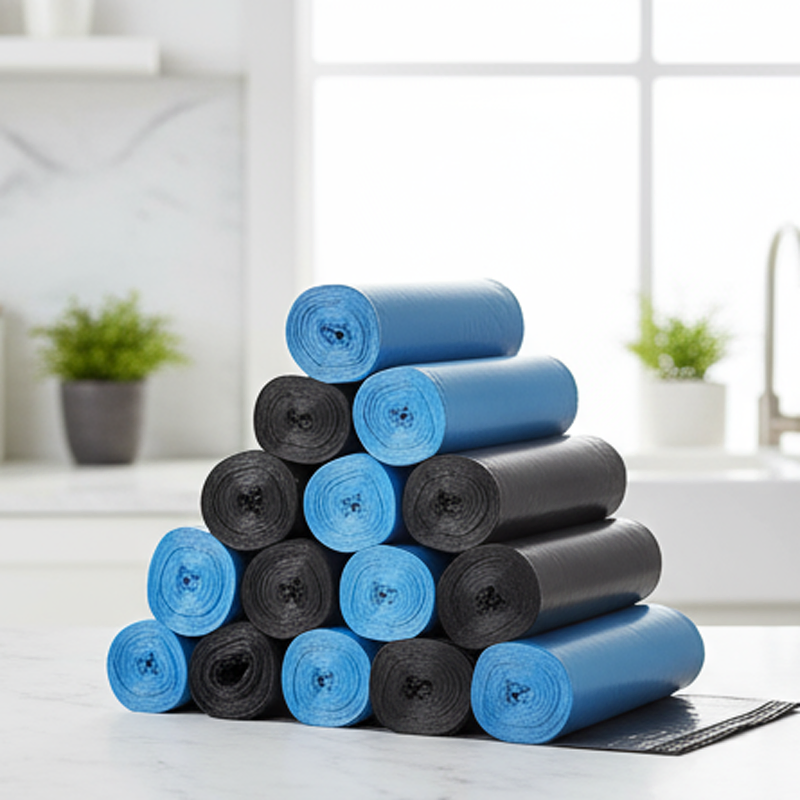 Heavy Duty Gray Kitchen Trash Bags for Rubbish Disposal