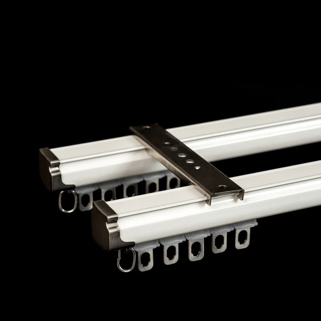 Smart Double White DIY Hotel Hospital Curtain Rail Set