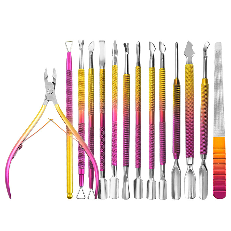 Stainless Steel Double-Head Nail Art Steel Push Nail Clipper
