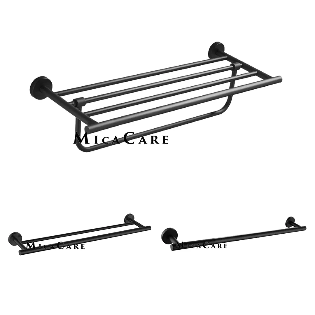 Modern Wall Mounted Cup Holder in Stainless Steel with Black Bracket