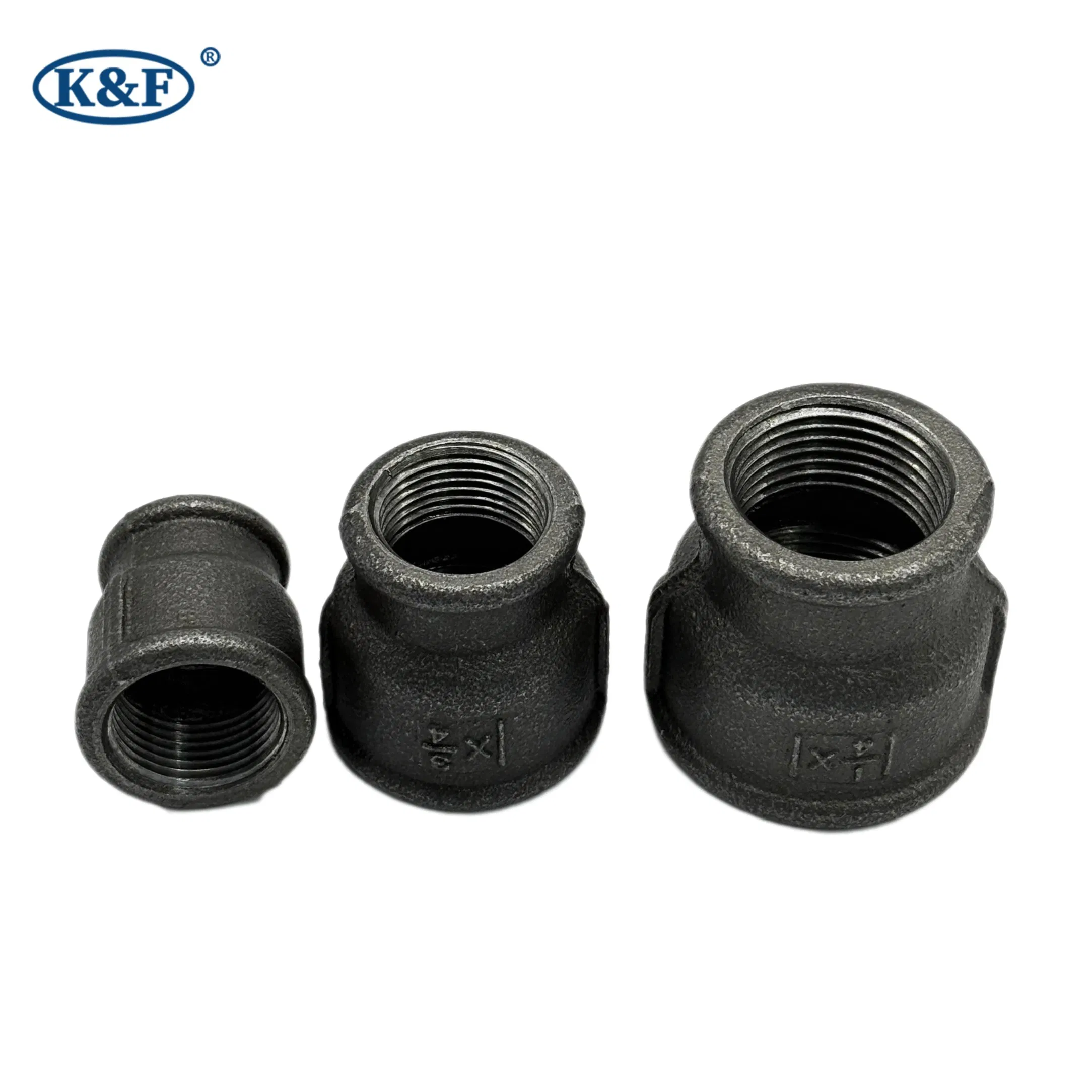 Kanaifu Black Round Edge Malleable Iron Pipe Fitting Socket with FM UL for Water/Gas/Oil