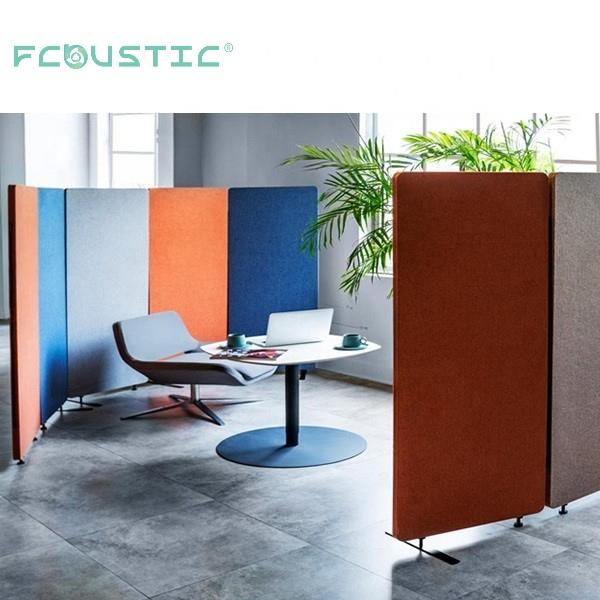 Recycle Anti-Noise Fabric Wrapped Polyester Fiber Acoustic Floor Standing Modesty Partition Privacy Panels