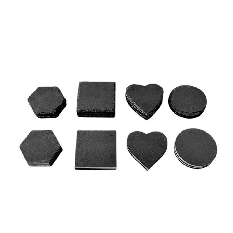 Unique Heart Stone Coaster Set with Custom Print for Decor