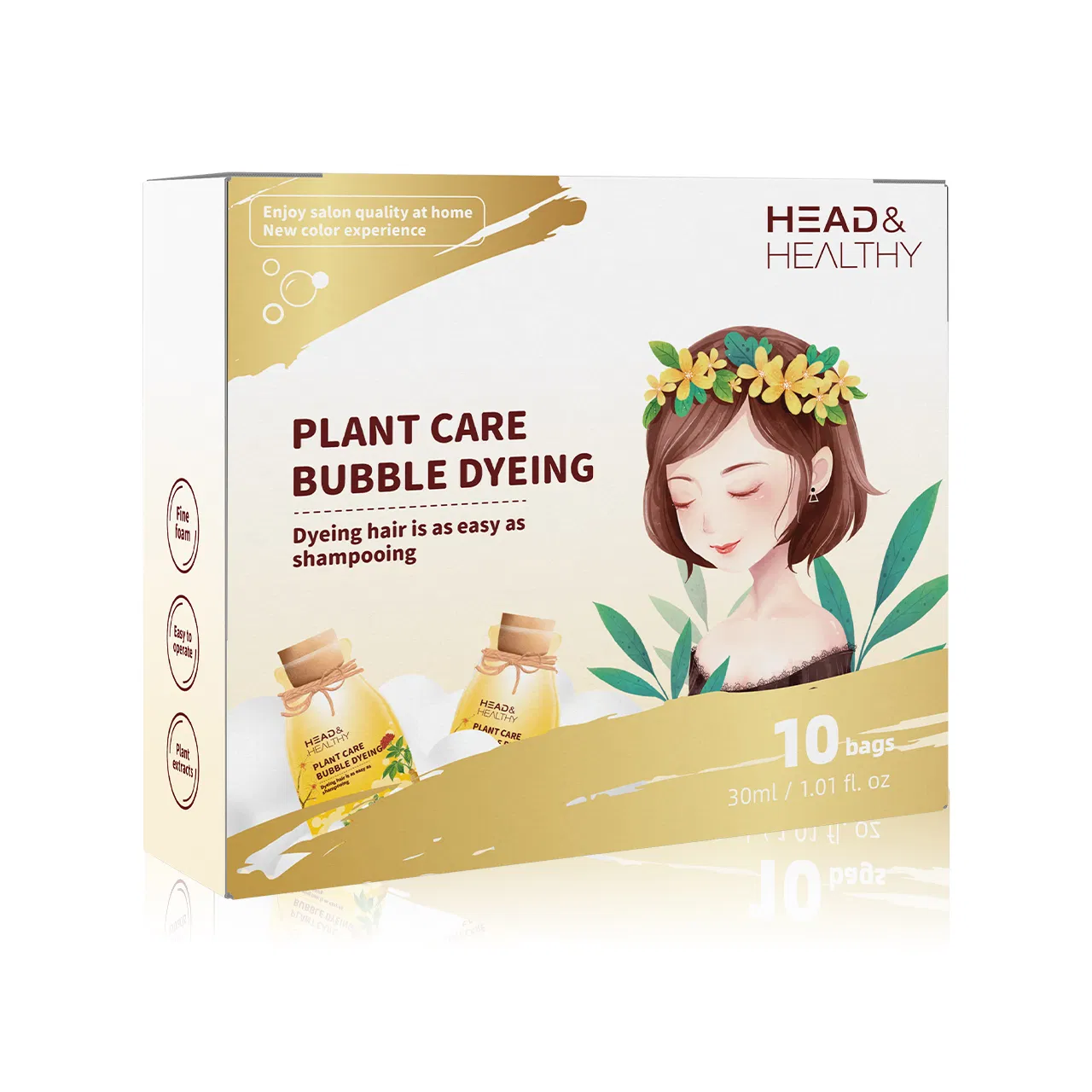 Custom Packing Hair Dye Shampoo 300ml with Colour Chart Sack