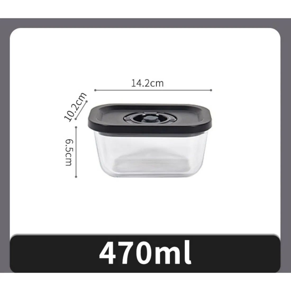 High Temperature Resistant Transparent Food Storage Glass Box for Kitchen