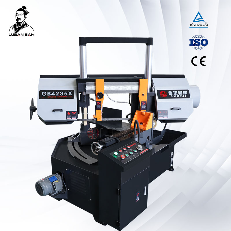 Станок ленточнопильный полуавтоматический промышленный угловой резки по металлу GB4235X
