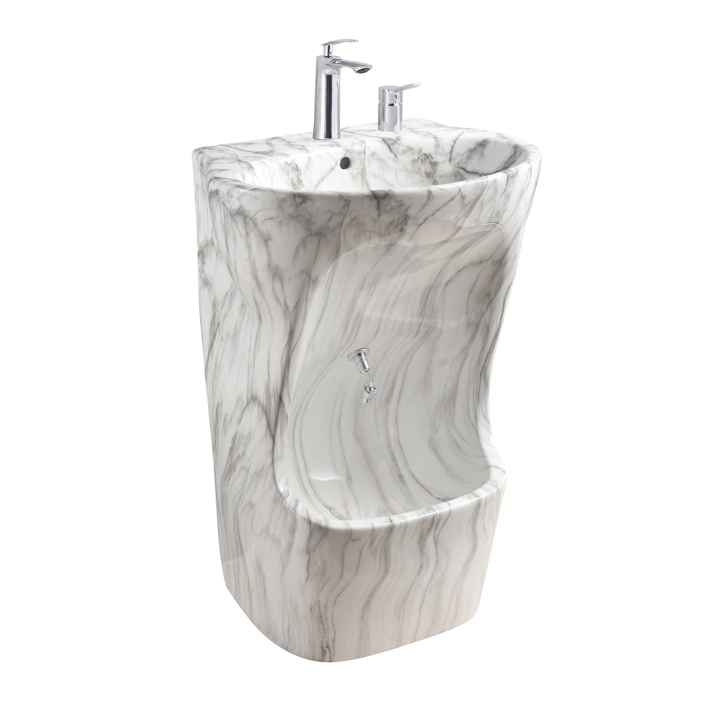 Modern Designed Ceramic Floor Mounted Pedestal Sink New Design Muslim Wudu Foot Wash Basin Bathroom Wudu Sink