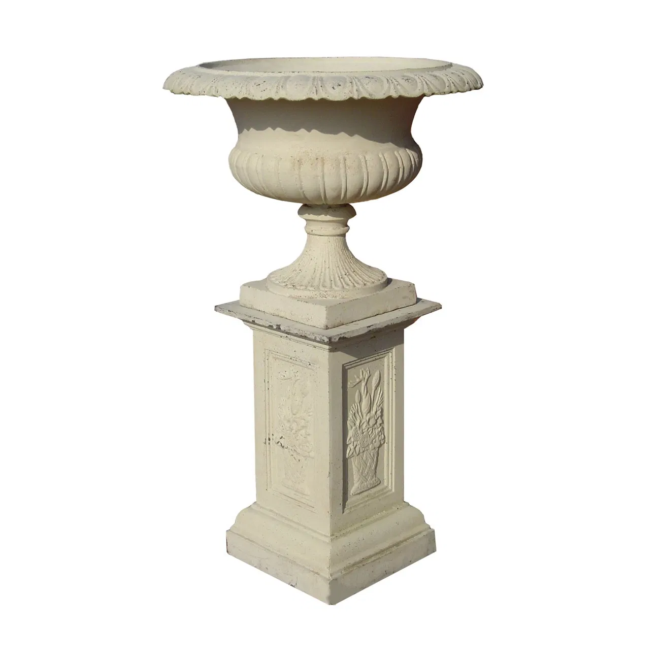 Rusty Finish Cast Iron Garden Urn Planter for Tabletop Display