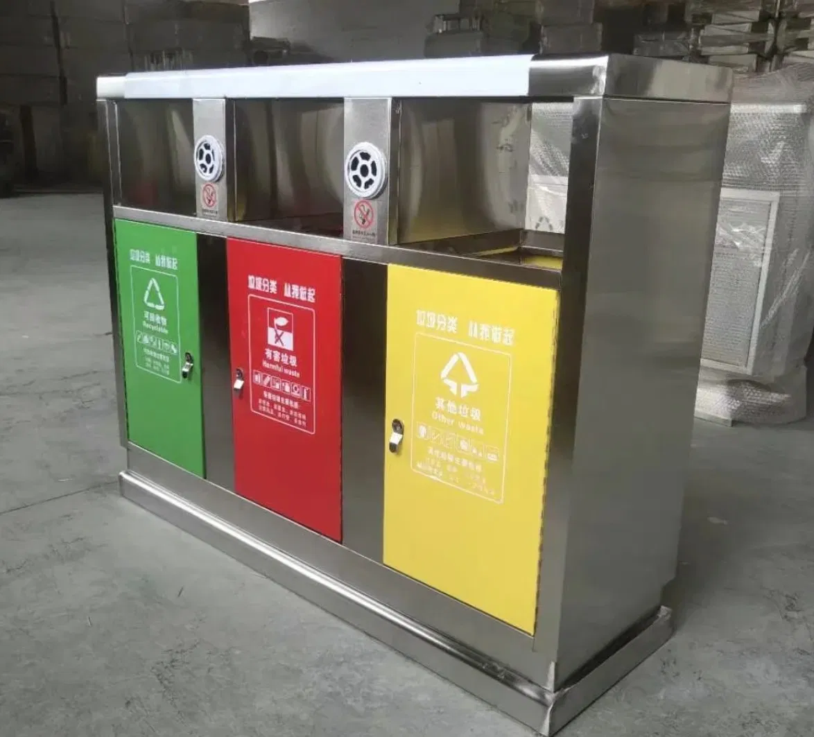 Мусорный бак из нержавеющей стали для раздельного сбора