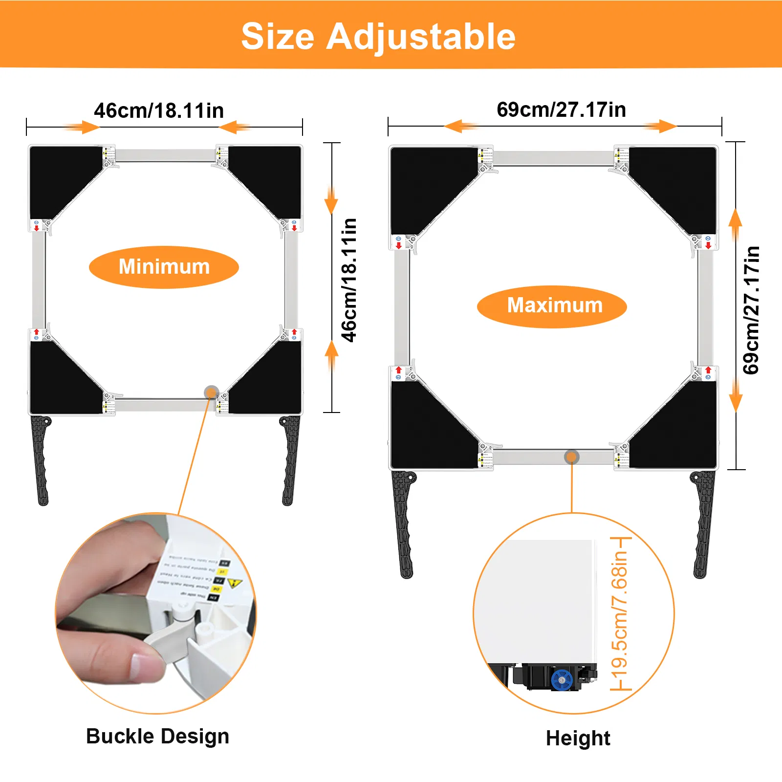 Adjustable Plastic Fridge Washing Machine Base Stand Movable Bracket