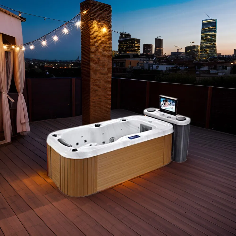 Портативная деревянная мини-ванна для одного человека