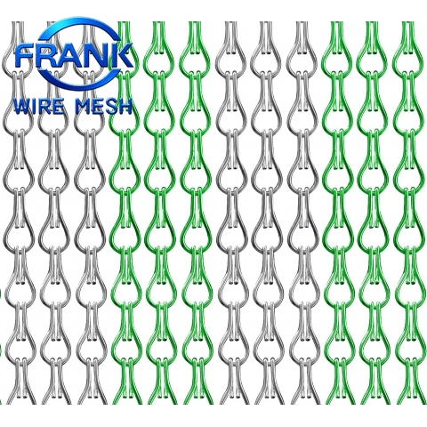 Hot Selling Decorative Double Hook Aluminum Chain Link Fly Screen Door Curtain