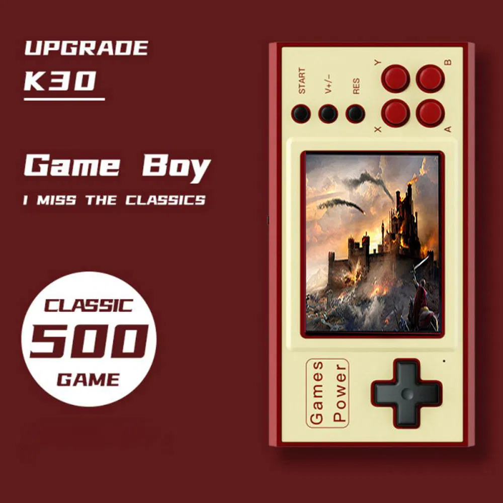Wholesale K30 Retro Handheld Video Gaming Console Controller Gamepad Built-in 500 Classic Games Players