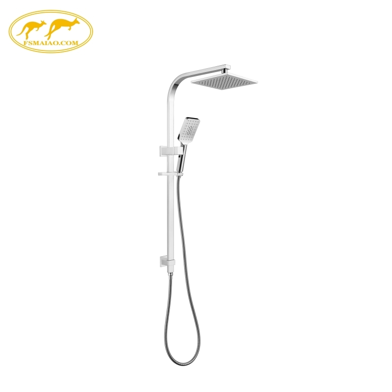 Watermark Wels Standard Bathroom Square Luxury Concealed Wall Mounted Shower Set with Mixer Tap Brass Chrome Shower Head & Shower Set 100108-2c