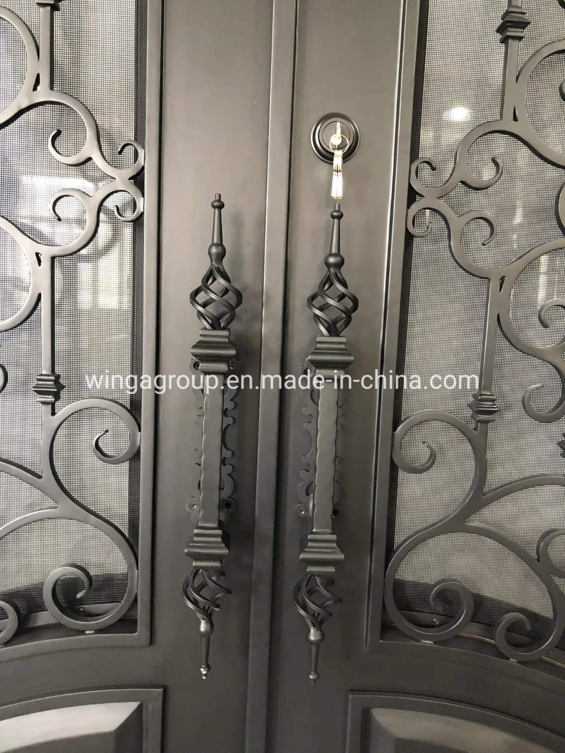 Europe Style Main Entrance From Doulbe Wrought Iron Security Metal Armored Double Single Steel Door for Exterior