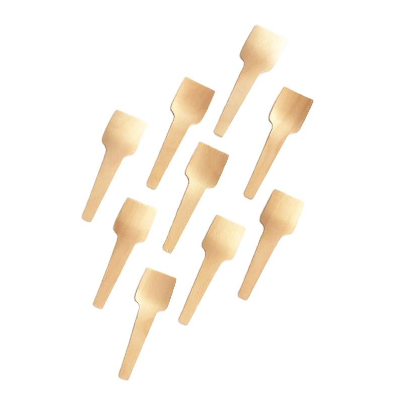 Disposable Ice Cream Wooden Spoon Birch Bamboo Wood Flatware cutlery