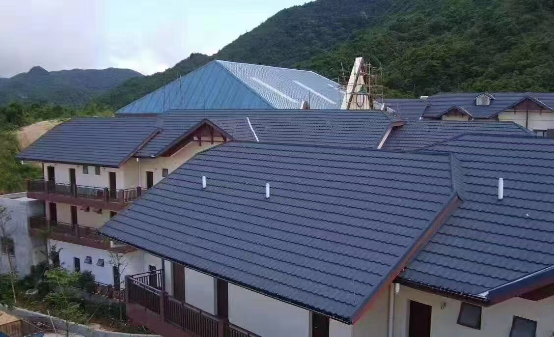 Chinese Steel Roof Shingle Sheet Material Stone Coated Metal Roofing Tile for Villa House