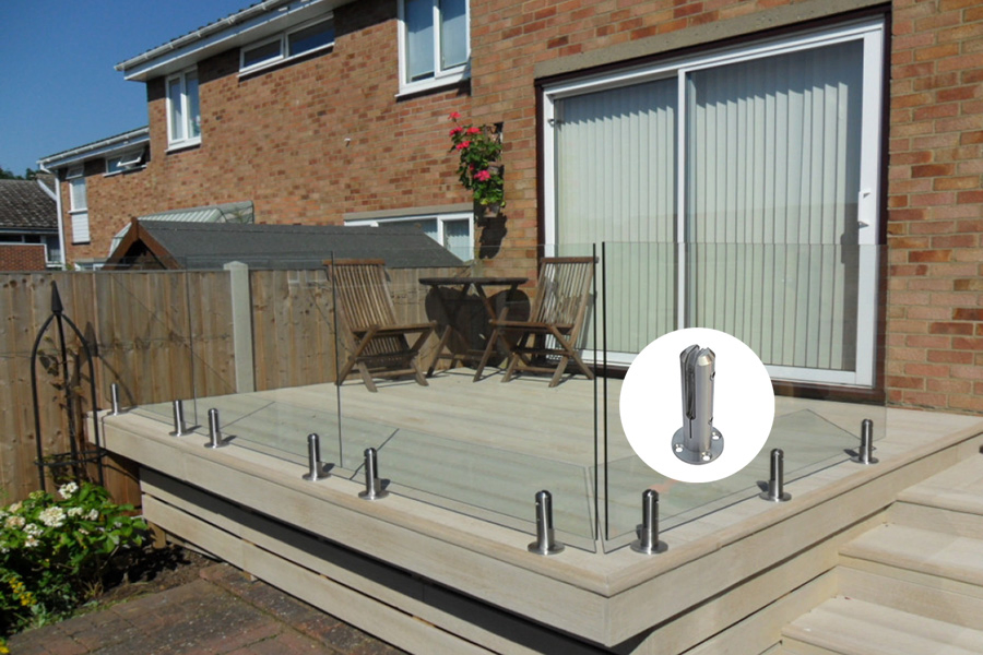 Unikim Frameless Stainless Steel Square Glass Swimming Pool Fence Balustrade Spigot