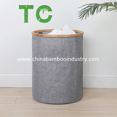 Cheap Price Bamboo Laundry Hamper Basket with Handle Collapsible Clothes Storage Bag Laundry Basket