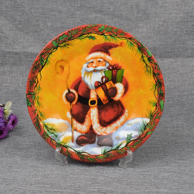 8"7.5"Christmas Full Gift Display Dinner Meat Coup Flat Plate Porcelainware Ceramic Tableware
