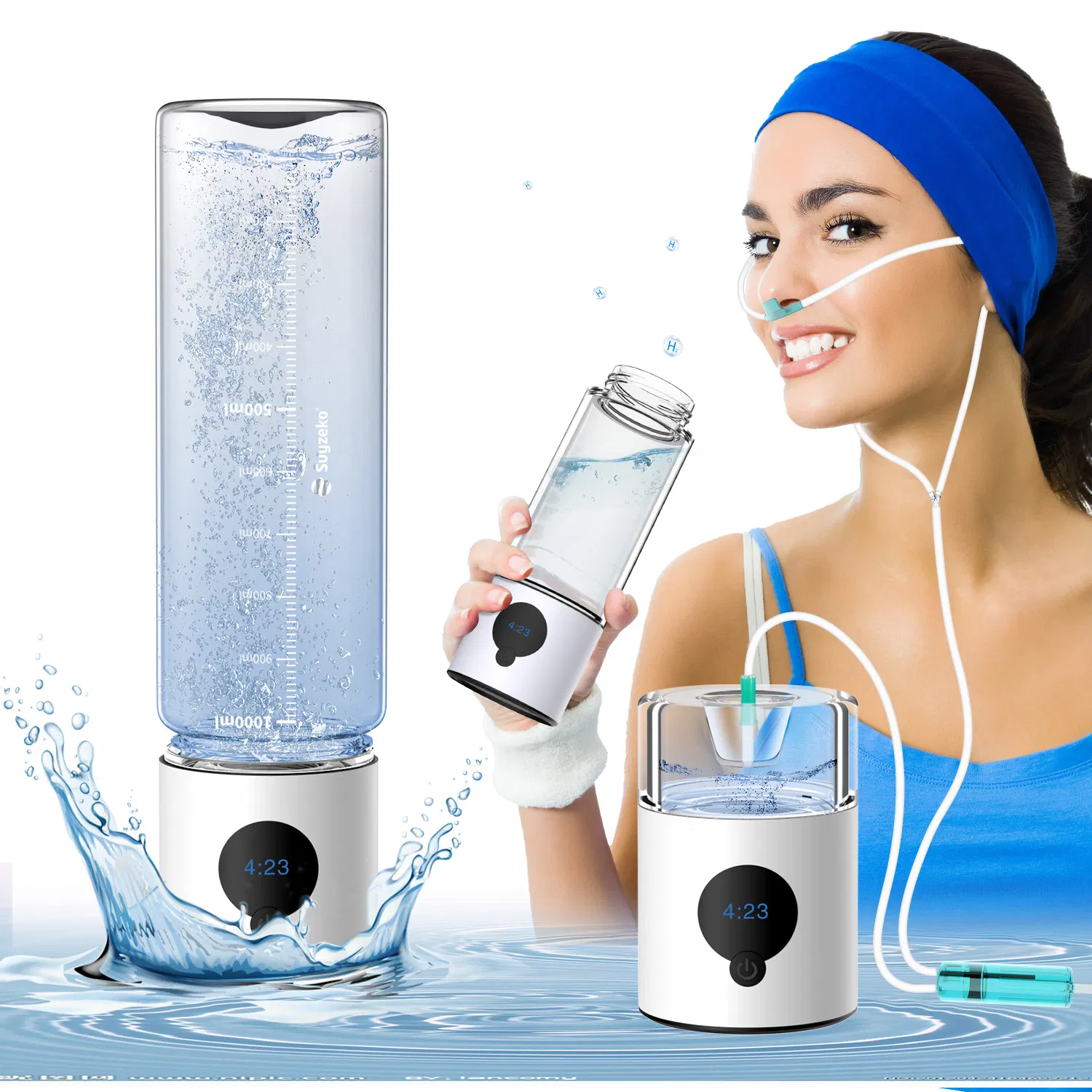 Suyzeko OEM 390ml USB Rechargeable Spe Pem Technology Hydrogen Water Generator Hydrogen Rich Water Bottle