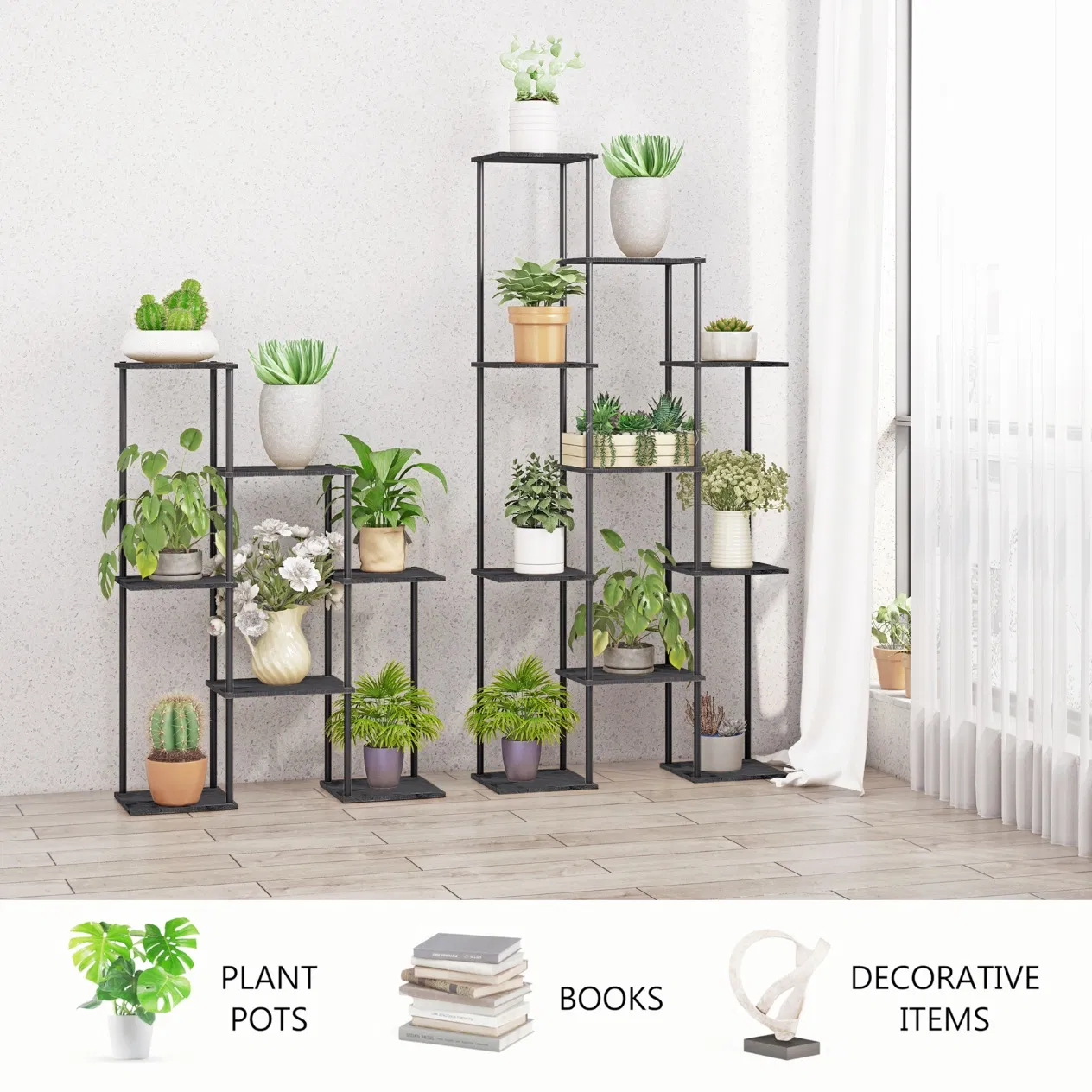 Indoor Multi Tier Corner Plant Pots Rack Flower Stand for Living Room