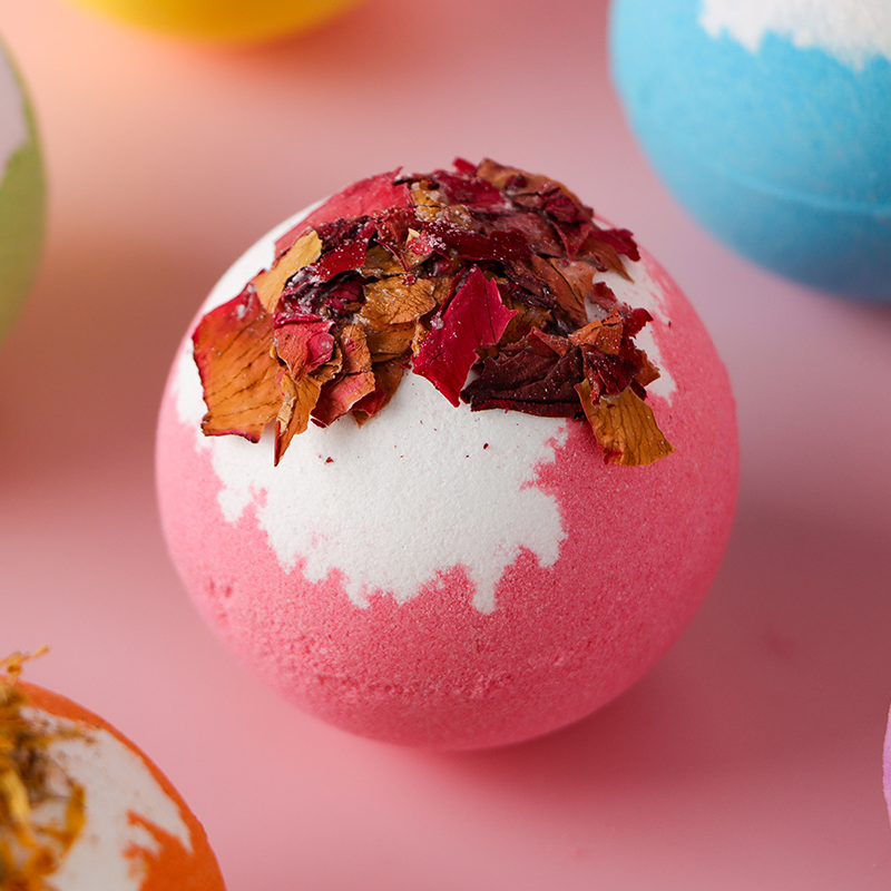 Wholesale Customize Natural 100g Bubble Bath Bath Rose Flower Petals Bath Bomb