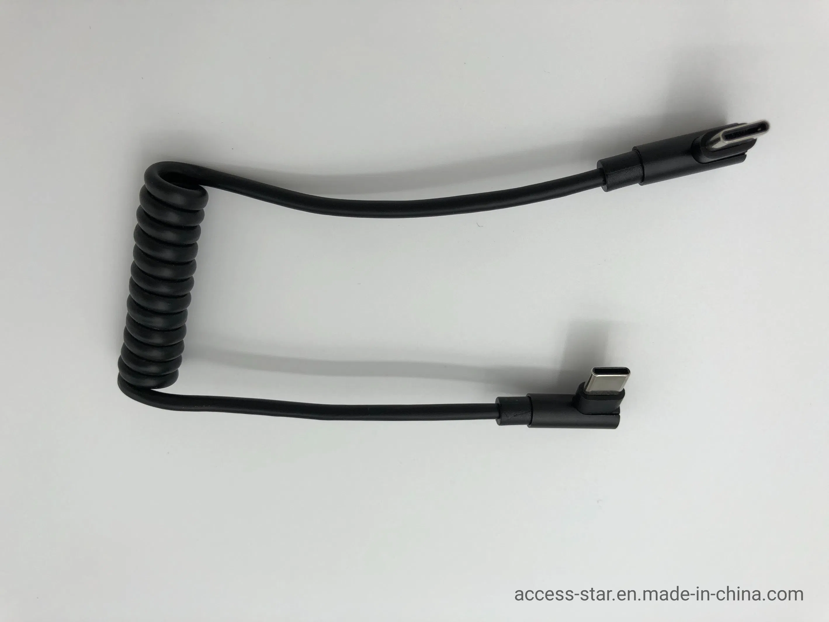 USB-кабель 0.4 м, черный, USB-A на Type-C, 90 градусов