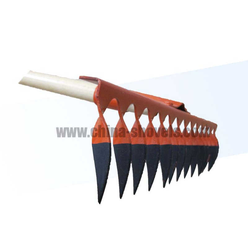 Garden Farming Digging 14 Teeth Carbon Steel Twist Tooth Rake