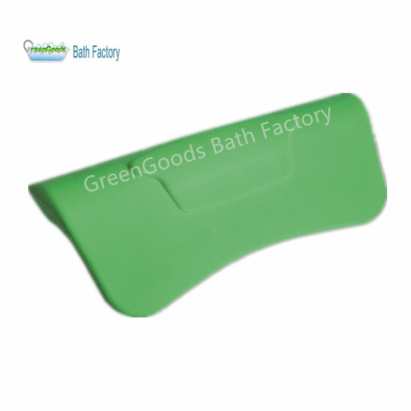 Foshan Two Suction Cups PU Bathtub Green Pillow for Shower Bath