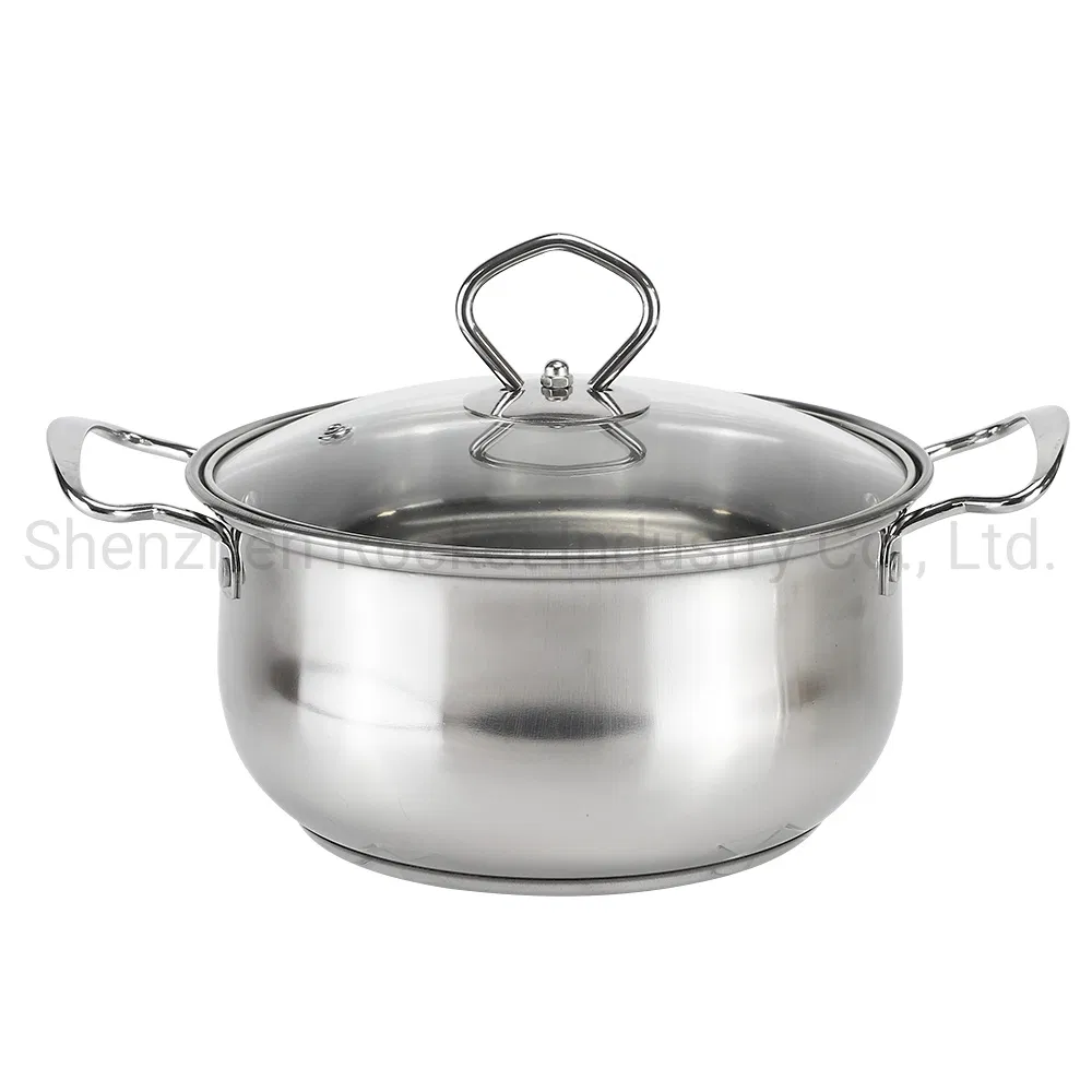 6PCS Stainless Steel Glass Lid Stock Pot Sets Use on Induction Cooking