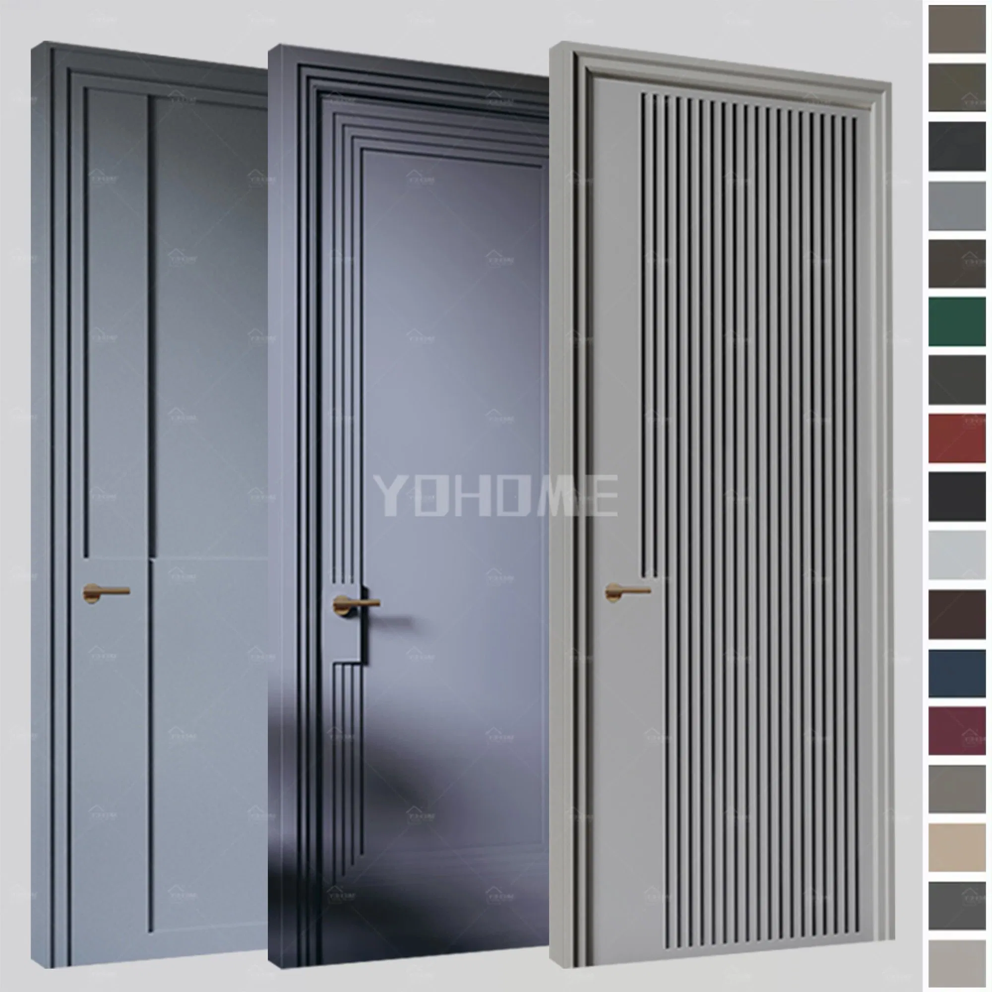 Guangdong Yohome Custom Wooden Doors for Internal Room Best Wood Door Design Semi Solid Core HDF MDF Interior Doors