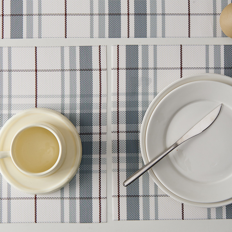 Minimalist Woven Placemats for Home, Checkered Heat-Resistant Insulation Pads, Sublimation Technique Mats