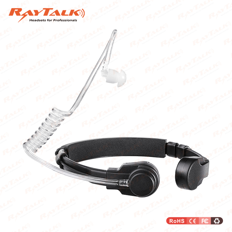 Two Way Radio Throat Microphone Headphone with Finger Ptt