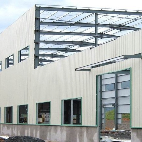 Painting or Hot Galvanized Prefabricated Light Steel Structure Shed for Construction