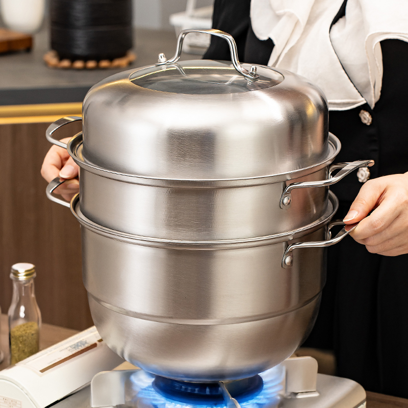 High Performance Fast Heating Durable Stainless Steel Steamer with High Lid