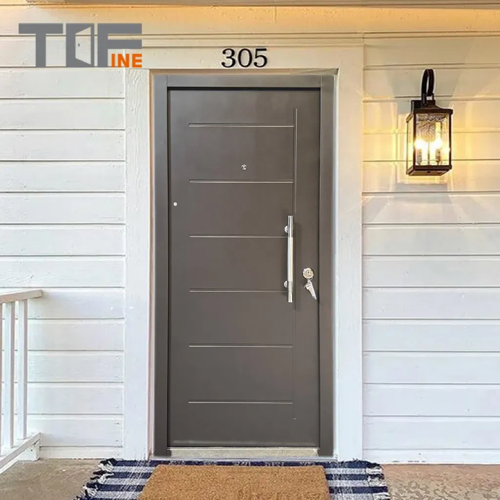 Стальная входная дверь TOF E-221 с детектором, 2050x960 мм