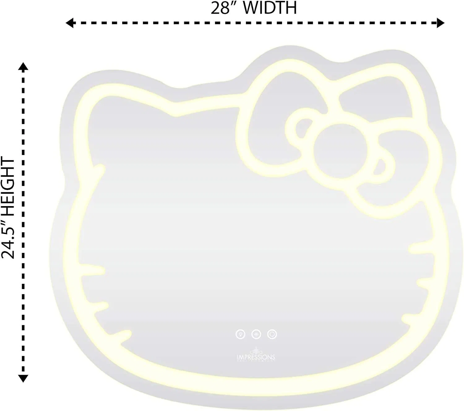 Light Touch Mirror Switch for Bathroom Irregular Decorative Mirrors Wall Modern Hello Kitty LED Mirror