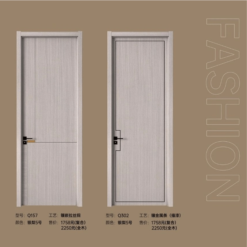 Factory Wholesale Price Modern Home Hotel Interior Room Door Wood Plastic Composite Door