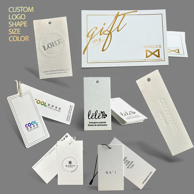 Бирки для одежды с логотипом подвесные